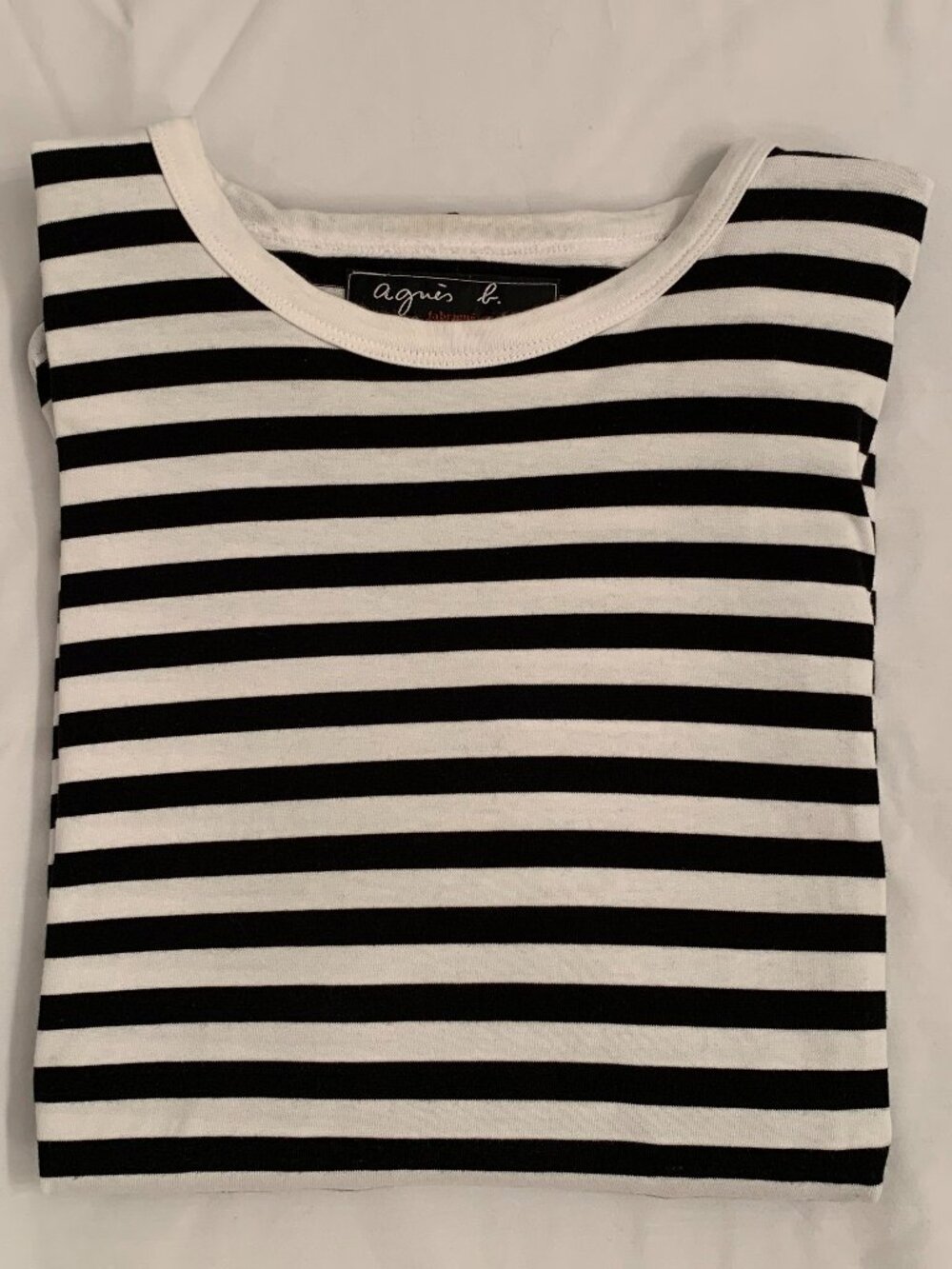 Agnes B long sleeved black and white striped t-shirt